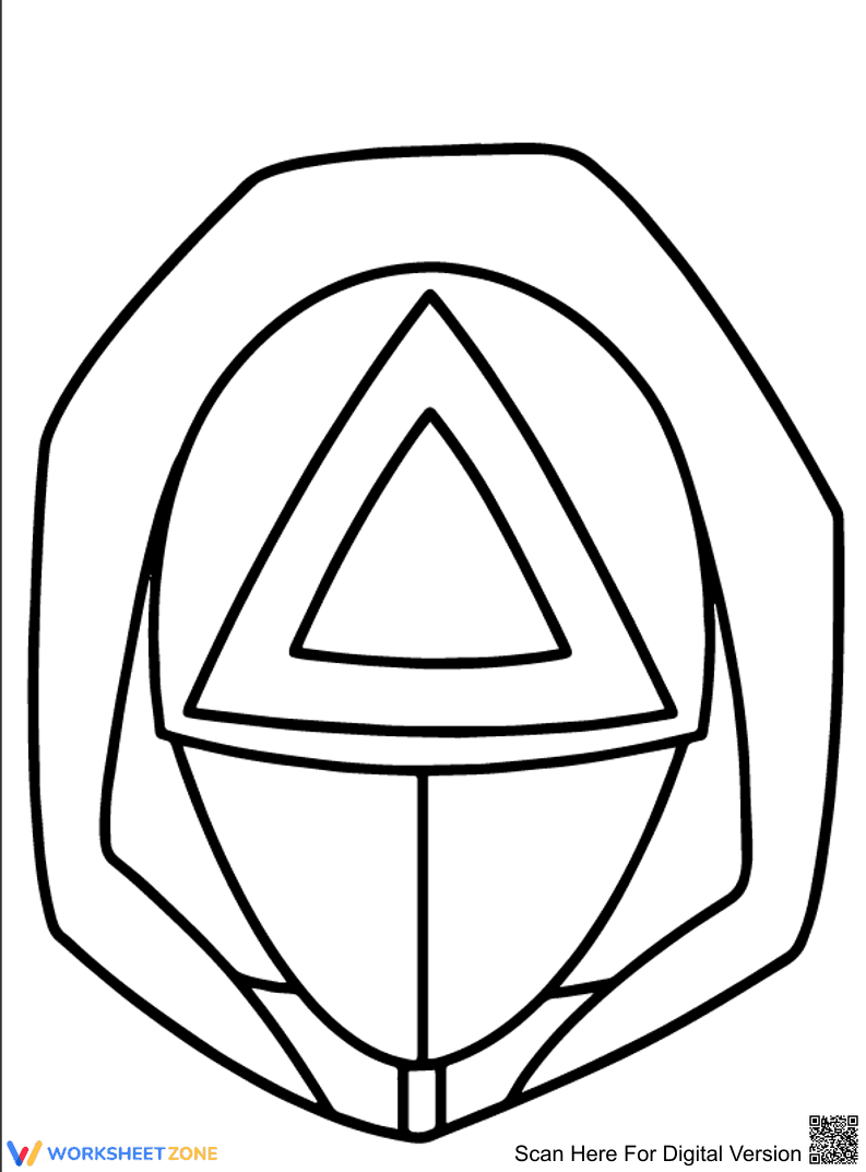 Printable Triangle Mask Coloring Page | Grades K-5 - Page 1
