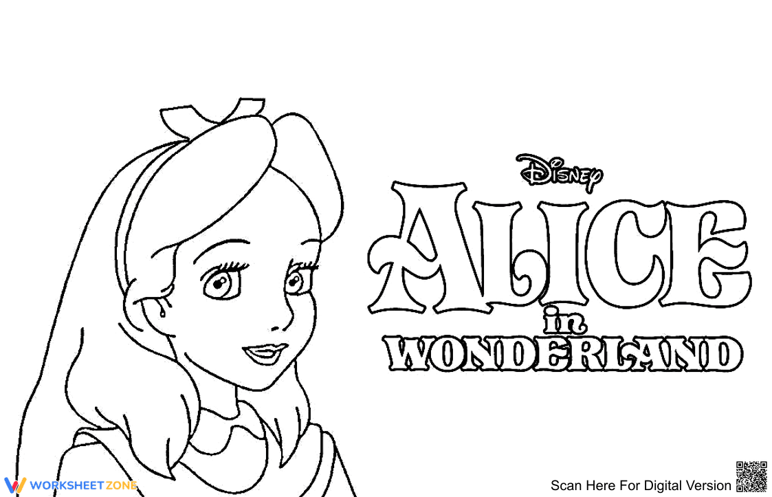 Disney Alice Coloring Page | Essential Grade K-2 Printable - Page 1