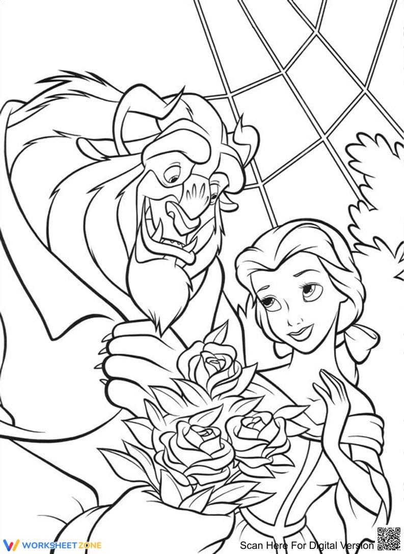Beauty and the Beast Coloring Page | Essential Printable - Page 1
