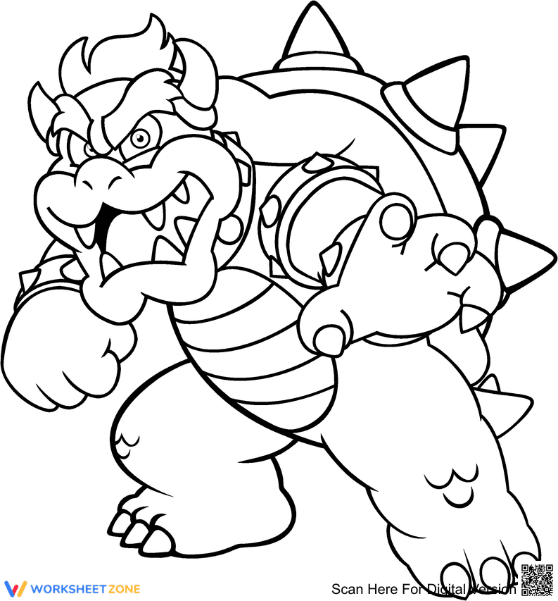 Baby Bowser Coloring Page | Essential Printable Worksheet - Page 1