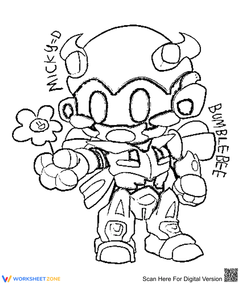 Chibi Bumblebee Coloring Page | Essential Printable - Page 1