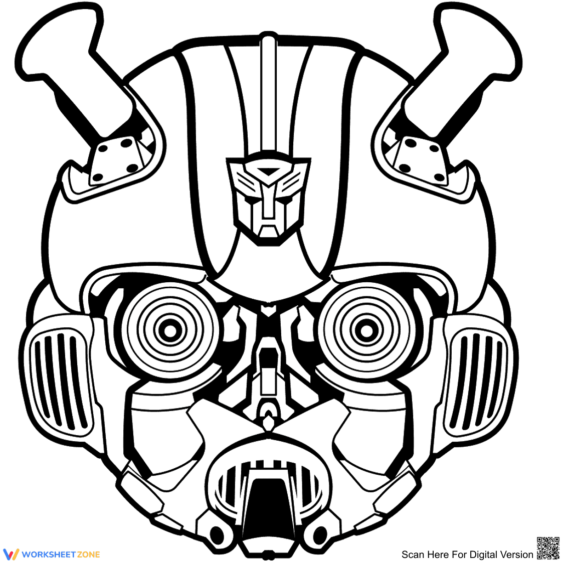 Transformers Bumblebee Coloring Page - Page 1