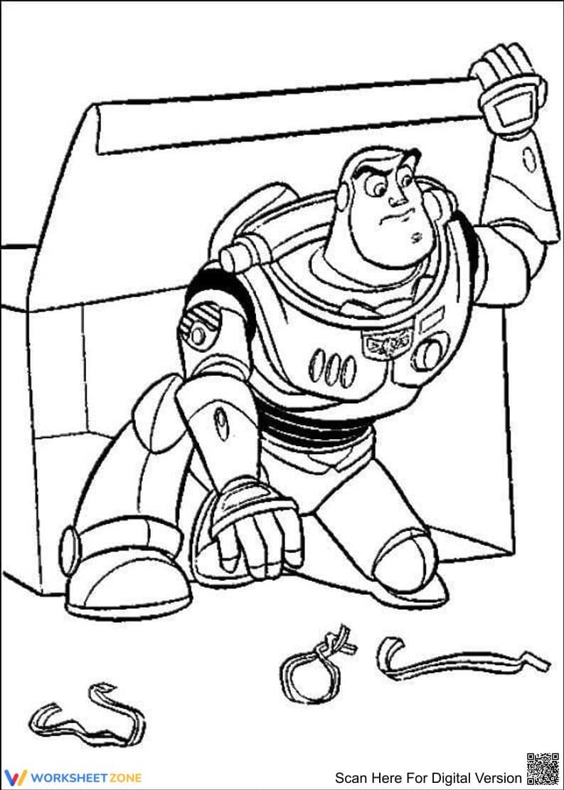 Buzz Lightyear Hiding Behind Box - Page 1