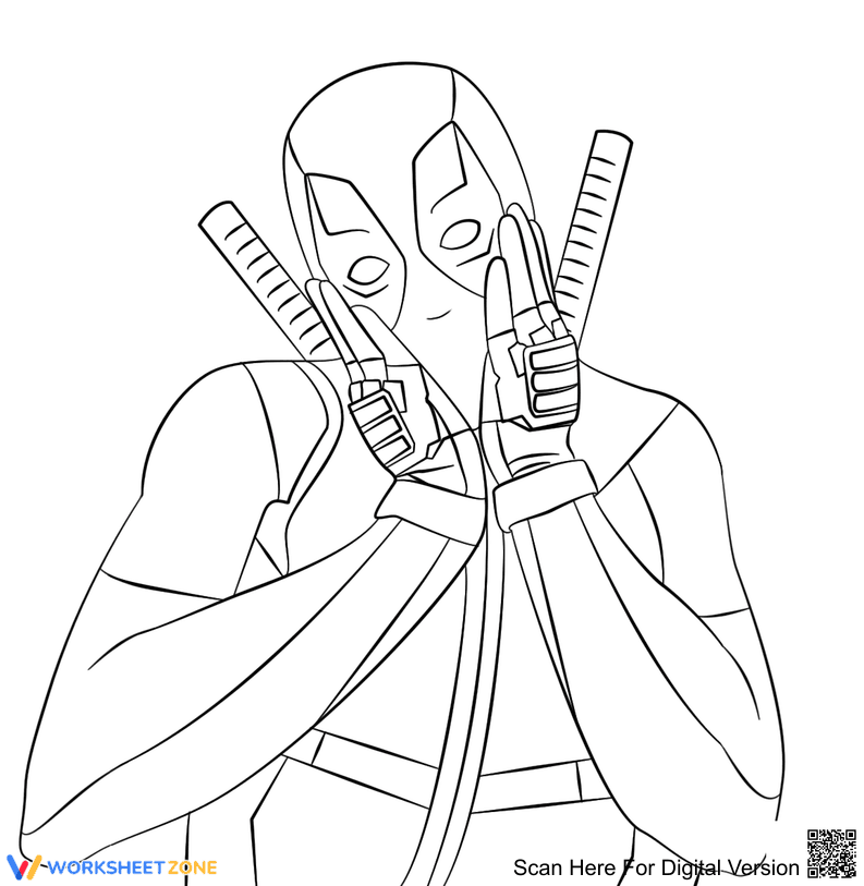 Deadpool Coloring Page | Essential Grade K-2 Printable - Page 1