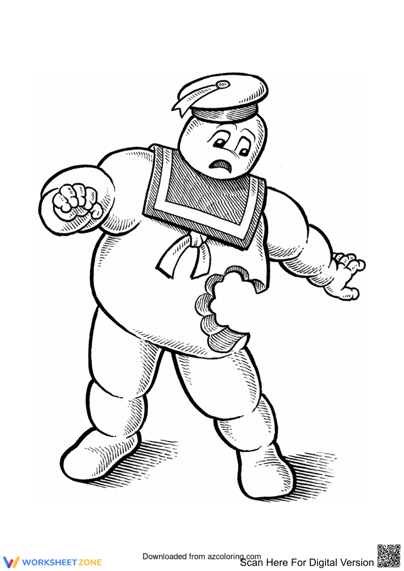 Stay Puft Marshmallow Man Coloring Page - Page 1