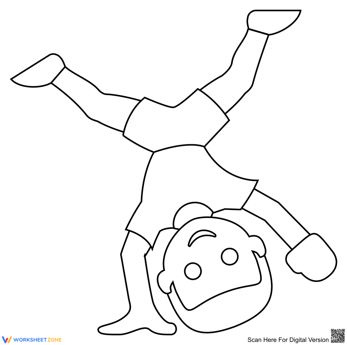 Cartwheeling Person Worksheet: Gymnastics - Page 1