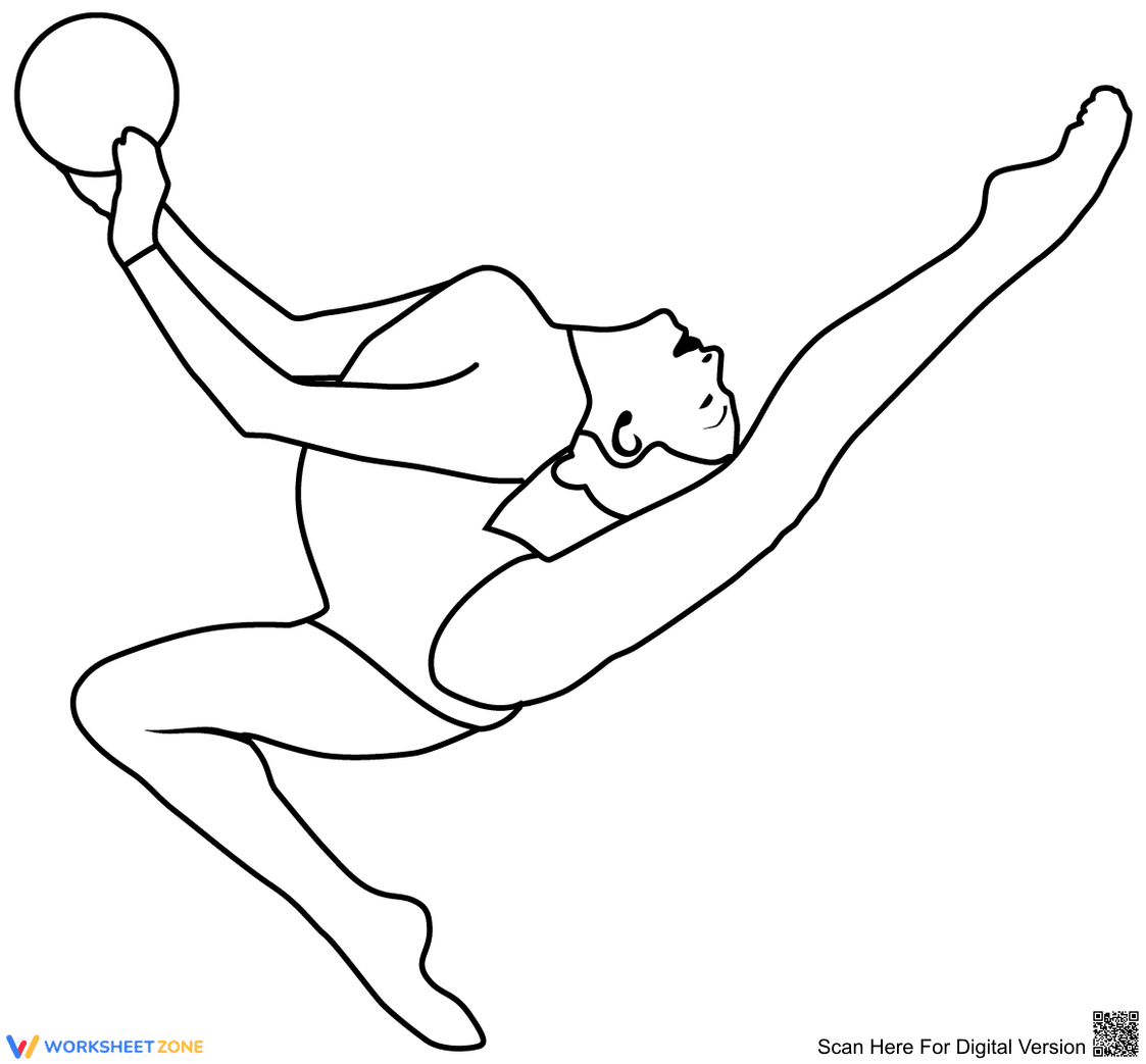 Gymnast with a Ball Worksheet - Page 1