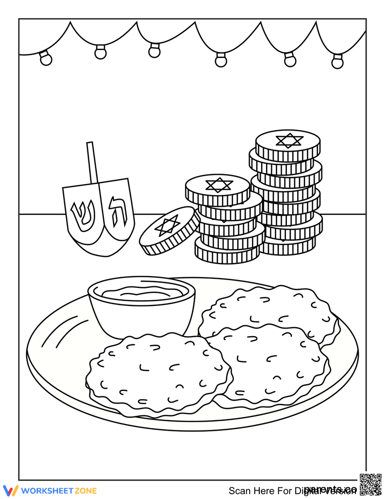 Hanukkah Coloring Page - Page 1