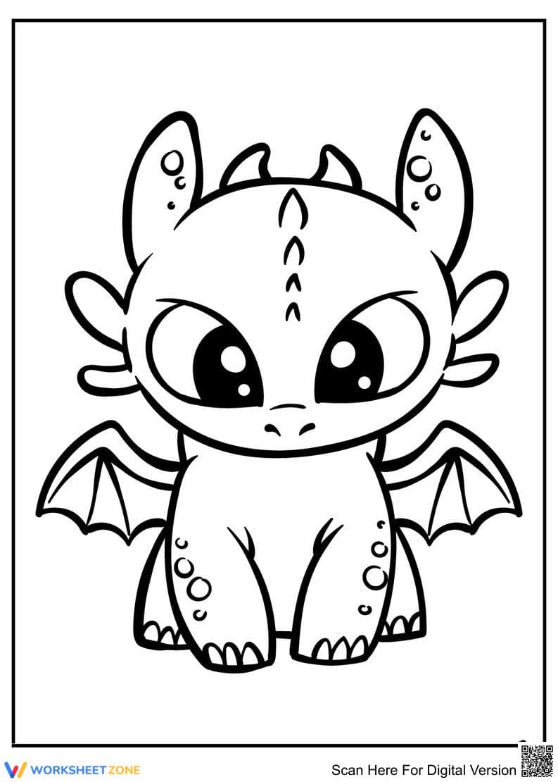 Baby Toothless Worksheet: Fun Activity - Page 1