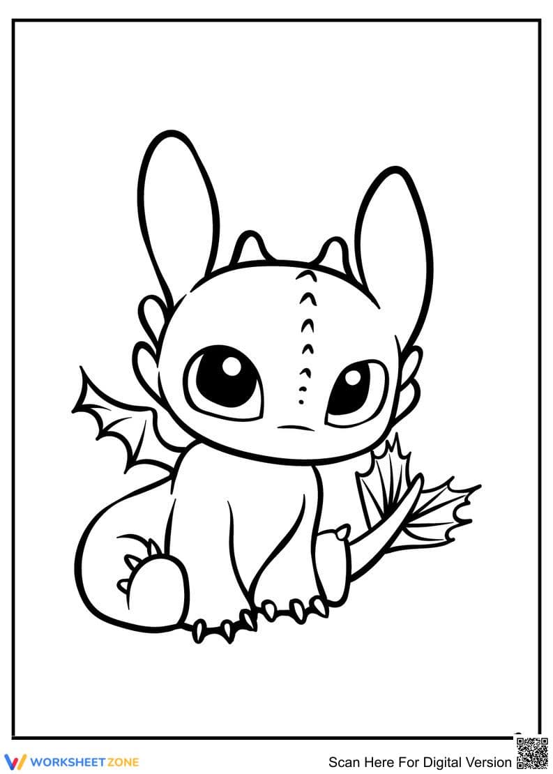 Toothless Coloring Page | Essential Grade K-5 Printable - Page 1