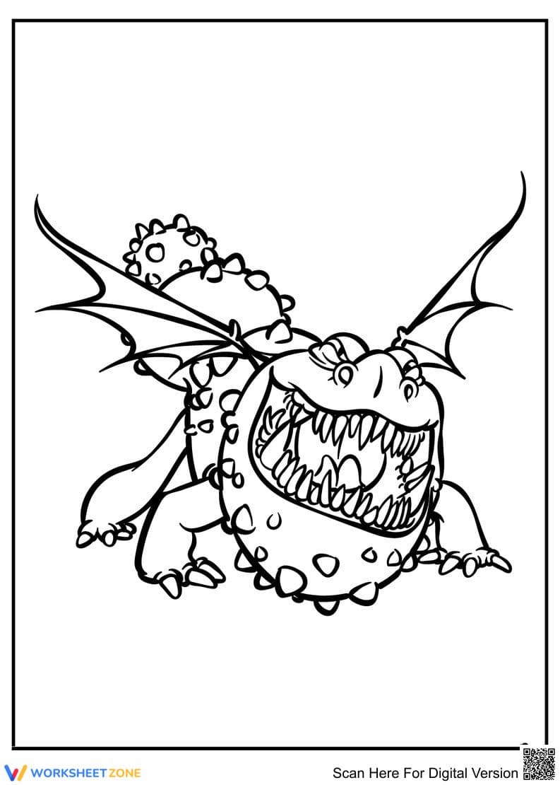 Fierce Dragon Coloring Page | Essential Preschool & K - Page 1