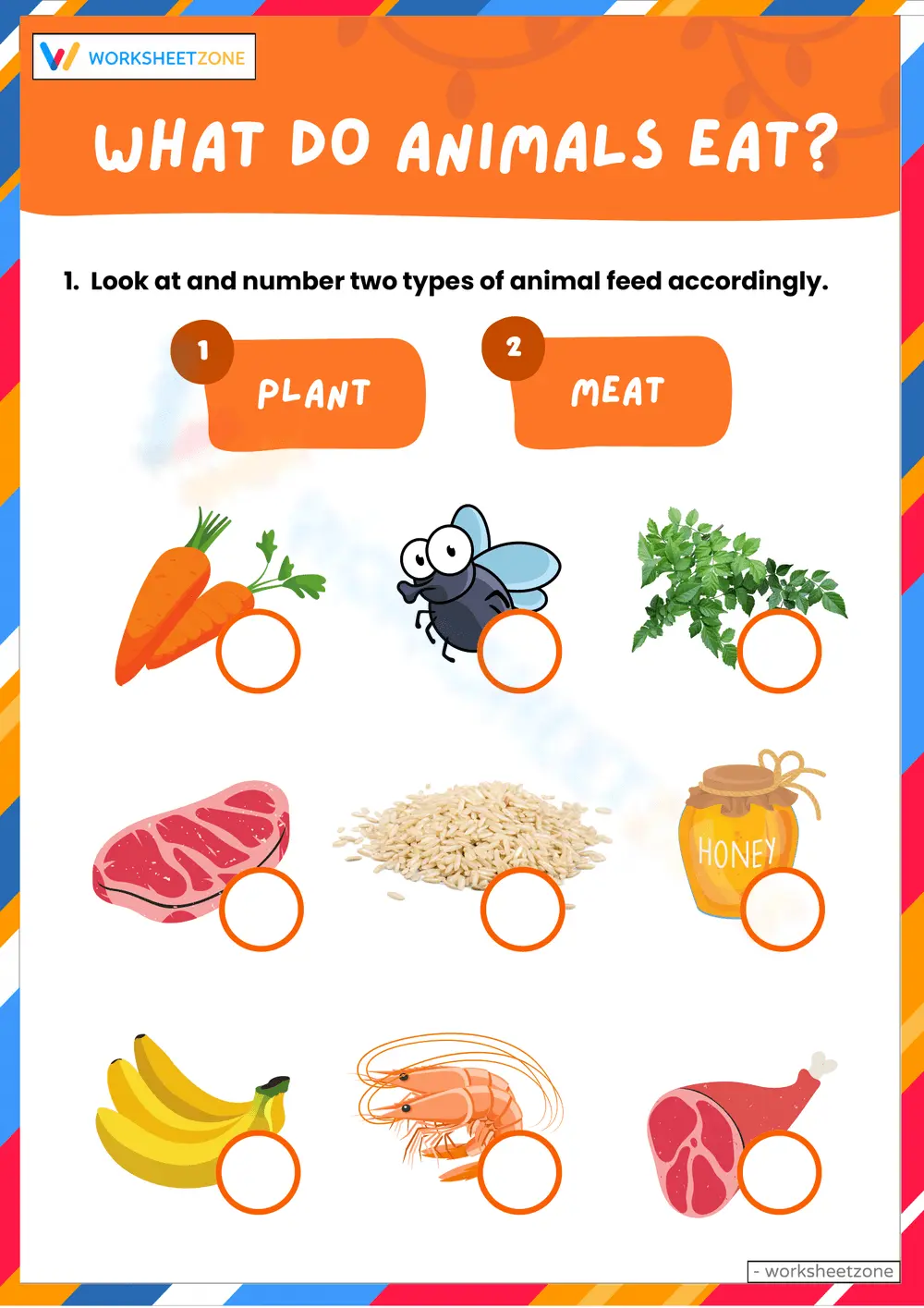 What Do Animals Eat Worksheet - Page 1