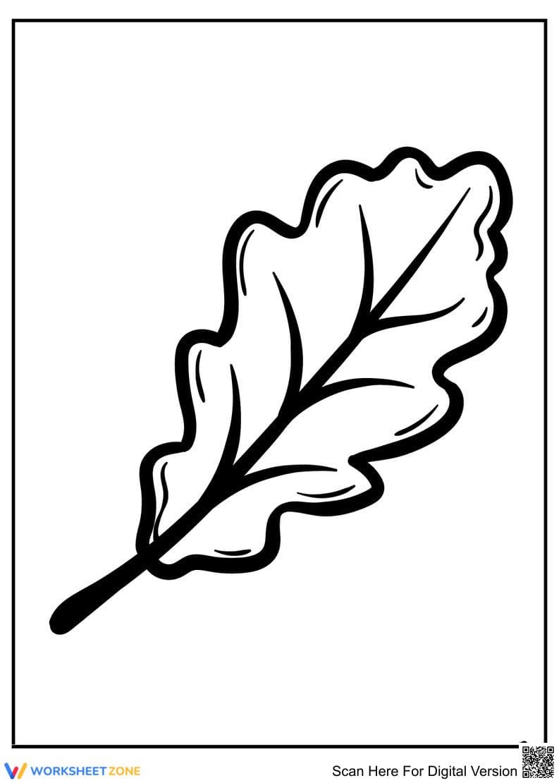 Wavy Leaf Coloring Page | Essential Nature Printable - Page 1