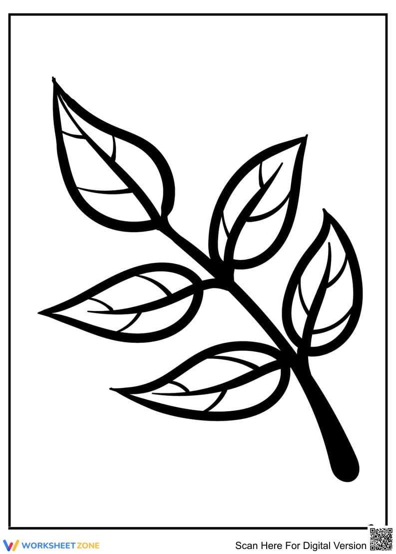 Small Leaf Coloring Page | Essential Nature Printable - Page 1