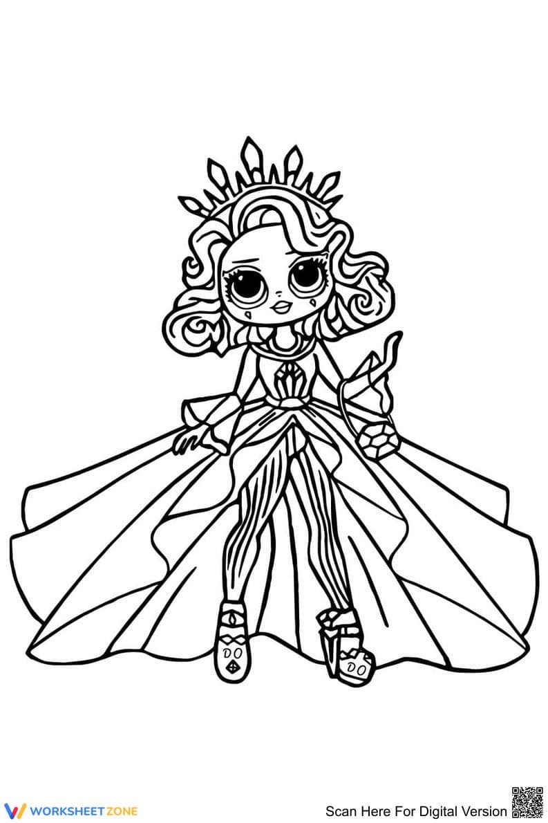 Queen Crystal Coloring - Page 1