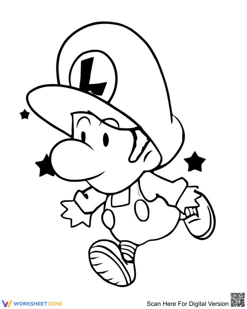Baby Luigi Coloring Page | Essential Grade K-2 Activity - Page 1