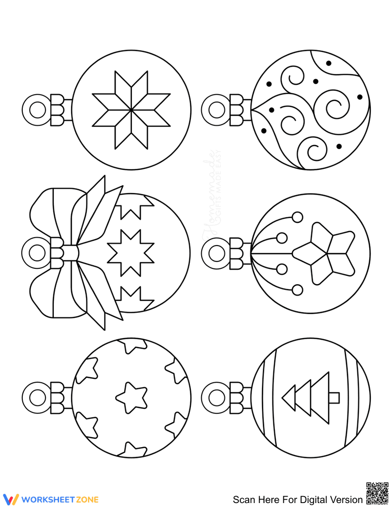 Christmas Ornament Coloring Worksheet | Essential Printable - Page 1