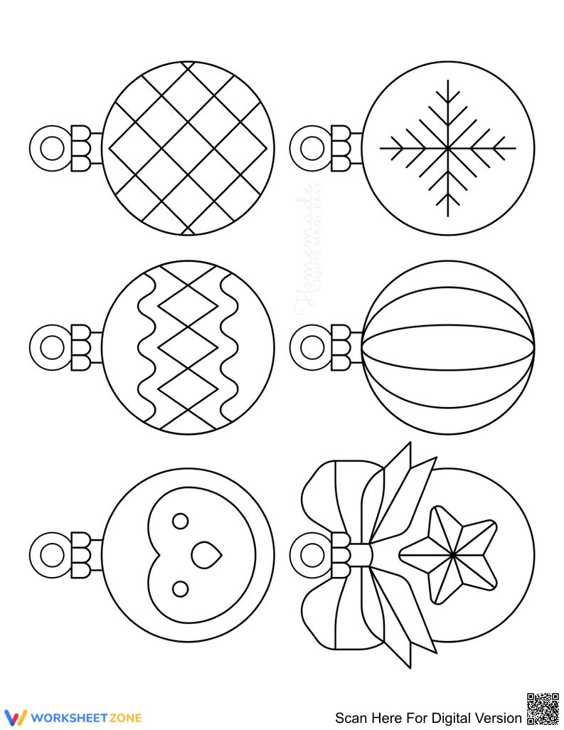 Printable Christmas Ornament Coloring Page | Grades PK-5 - Page 1