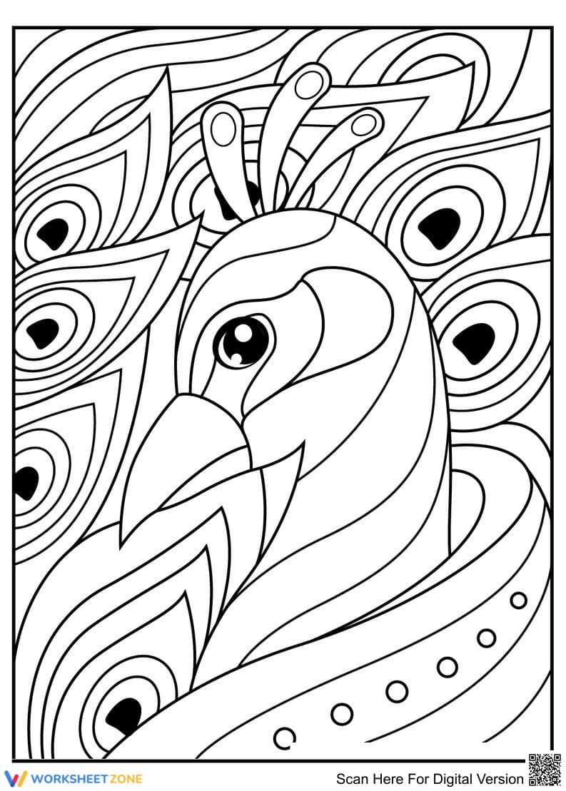 Beautiful Peacock Worksheet for Creative Kids - Page 1