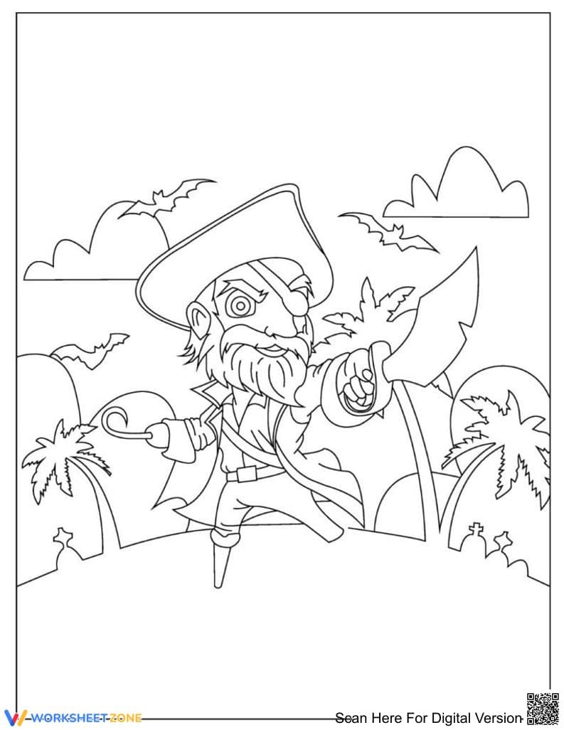 Pirate Coloring Worksheet | Essential Grade K-5 Art - Page 1