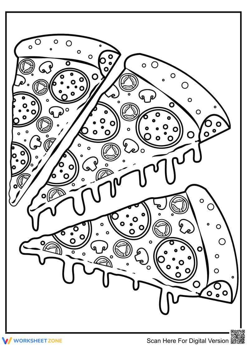 Printable Pizza Coloring Page | Essential Fine Motor Fun - Page 1