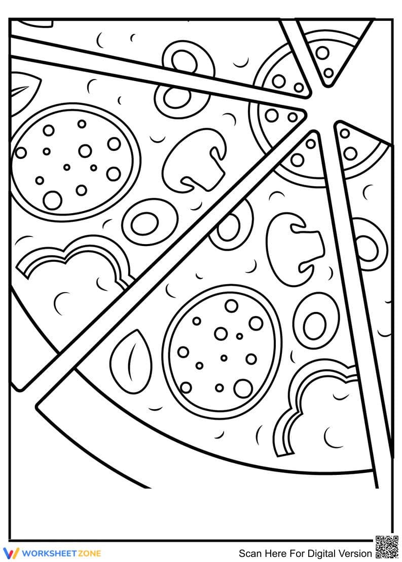Juicy Pizza Art: A Creative Coloring Activity - Page 1