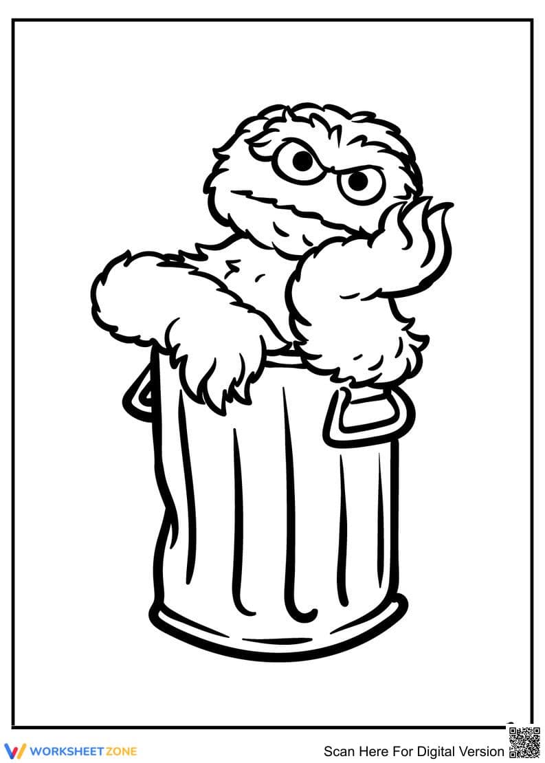 Oscar the Grouch Coloring Page | Essential Sesame Street - Page 1