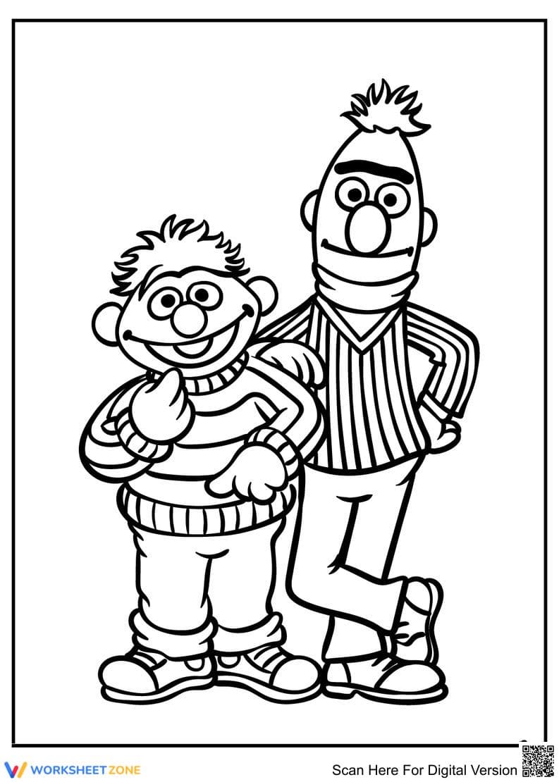 Bert and Ernie Coloring Page | Essential Printable - Page 1