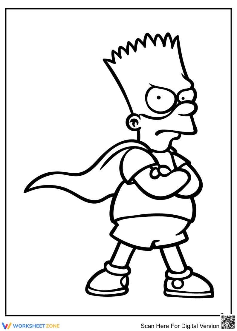 Bartman Coloring Page | Printable Cartoon Activity - Page 1