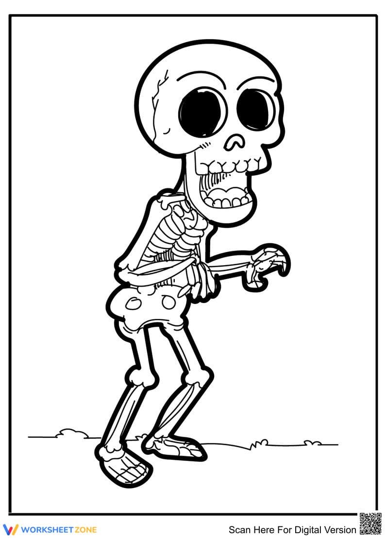Cute Skeleton Coloring Page | Essential Printable - Page 1
