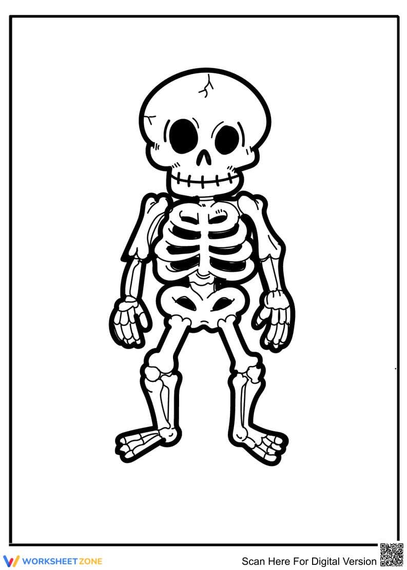 Simple Skeleton Coloring Page | Essential Grade K-5 Art - Page 1