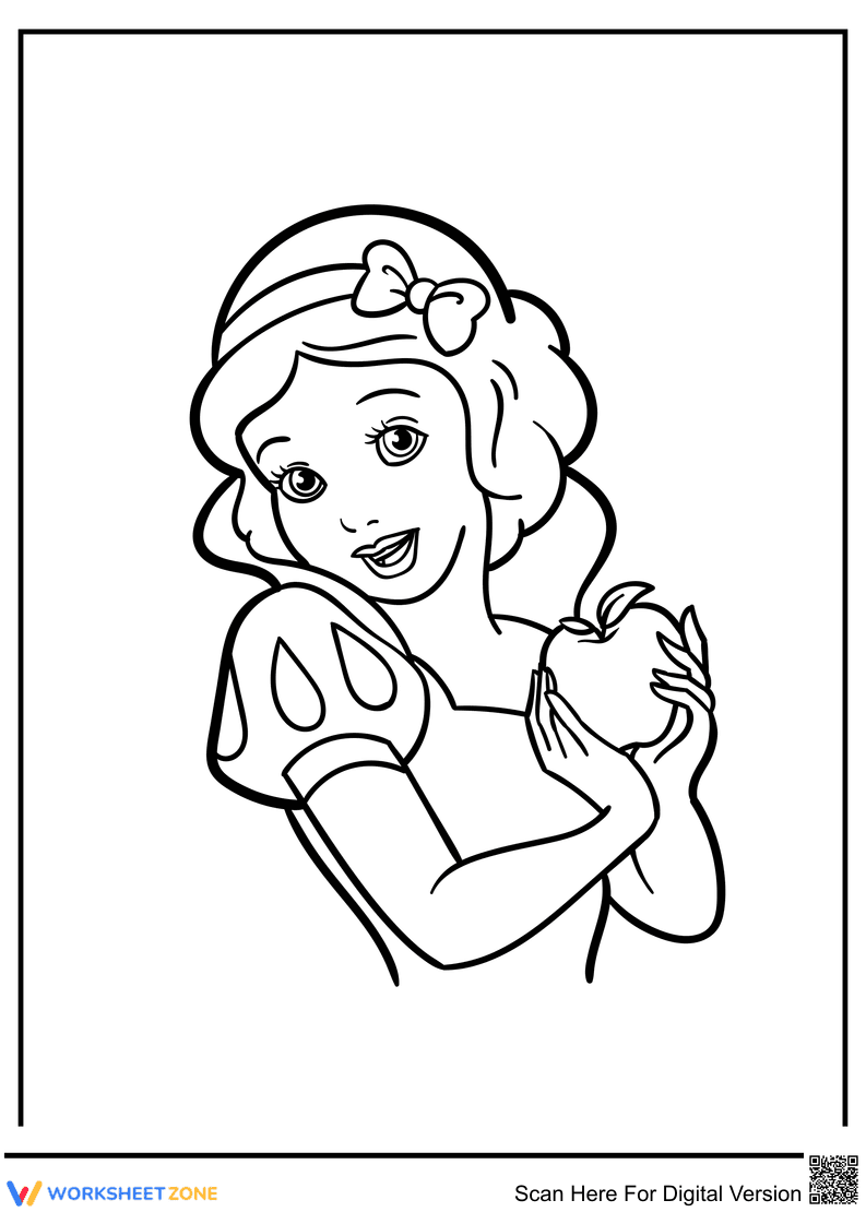 Princess Snow White Disney Coloring Page for Kids - Page 1