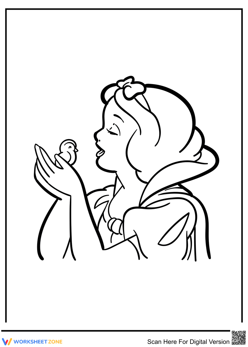Printable Snow White Coloring Page | Grade K-2 Ready - Page 1