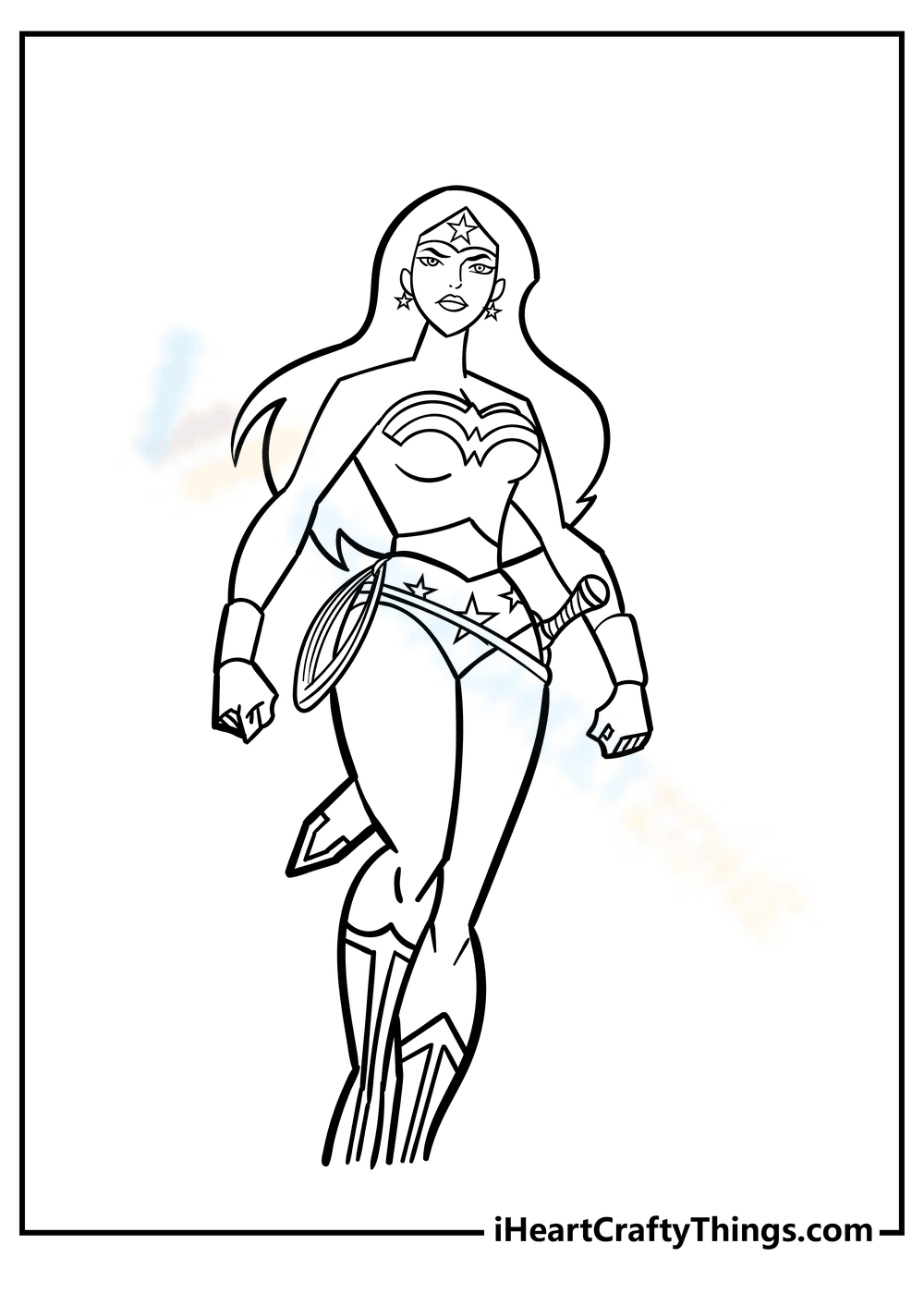 Strong Wonder Woman Art: A Heroic Worksheet - Page 1