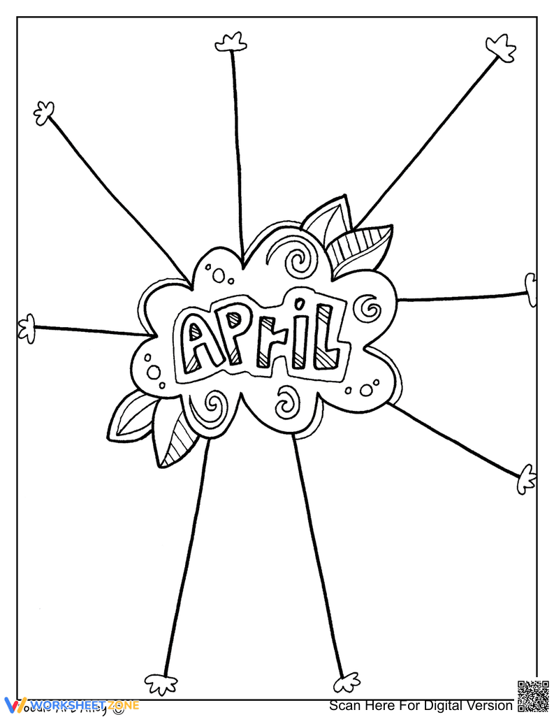 April Coloring Page | Essential Seasonal Printable - Page 1