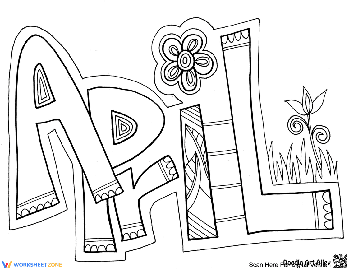 Welcome April Coloring Page | Essential Seasonal Activity - Page 1
