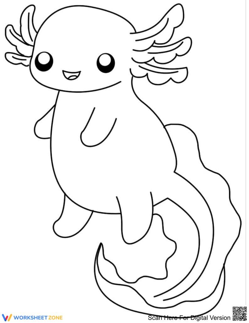 Lovely Axolotl Coloring Page - Page 1
