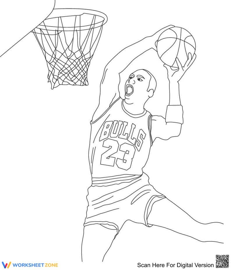 Michael Jordan Coloring Page | Grade 3-4 Essential - Page 1