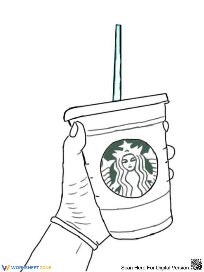 Printable Starbucks Coloring Page | Essential Art Activity - Page 1