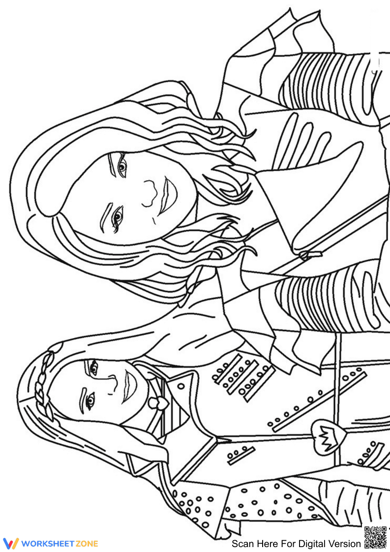 Trendy Teen Fashion Girls Best Friends Coloring - Page 1