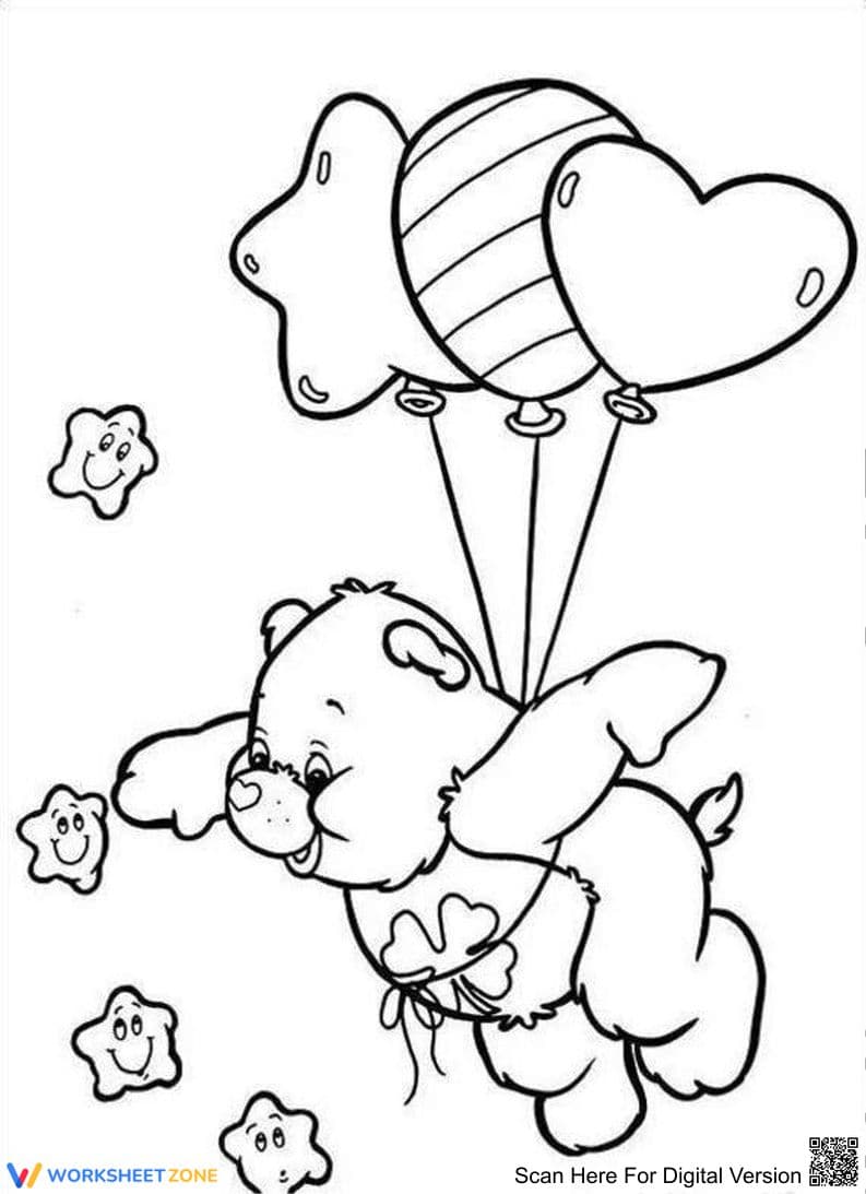 Care Bears Coloring Page: Up, Up and Away - Page 1