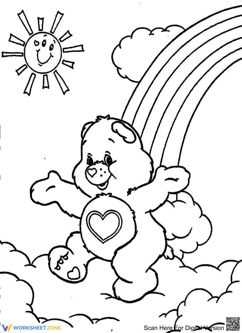 Care Bear Coloring Page | Printable Kindergarten Activity - Page 1