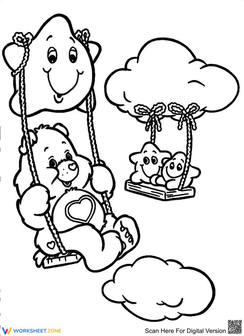 Playful Care Bear Coloring Page | Essential Printable - Page 1