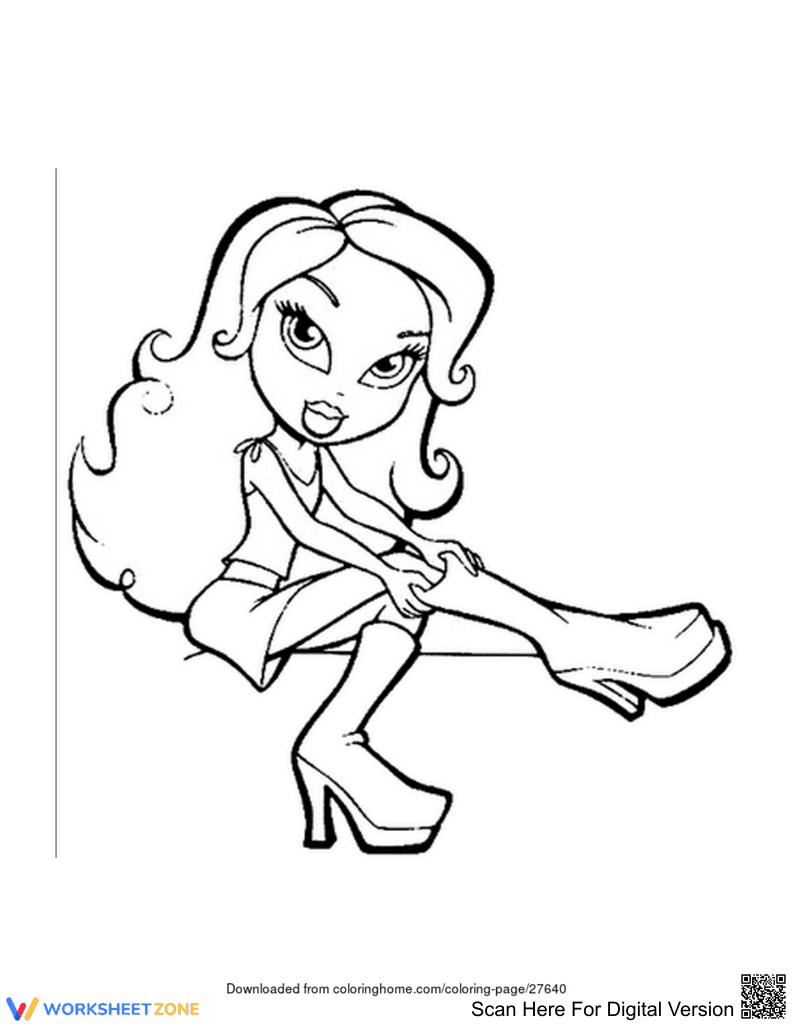K-5 Bratz and Her Shoes — Printable No-Prep Worksheet - Page 1