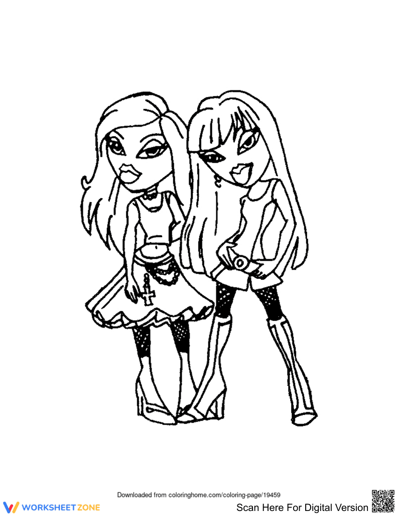 Beautiful Bratz Coloring Page | Essential Grade K-2 - Page 1