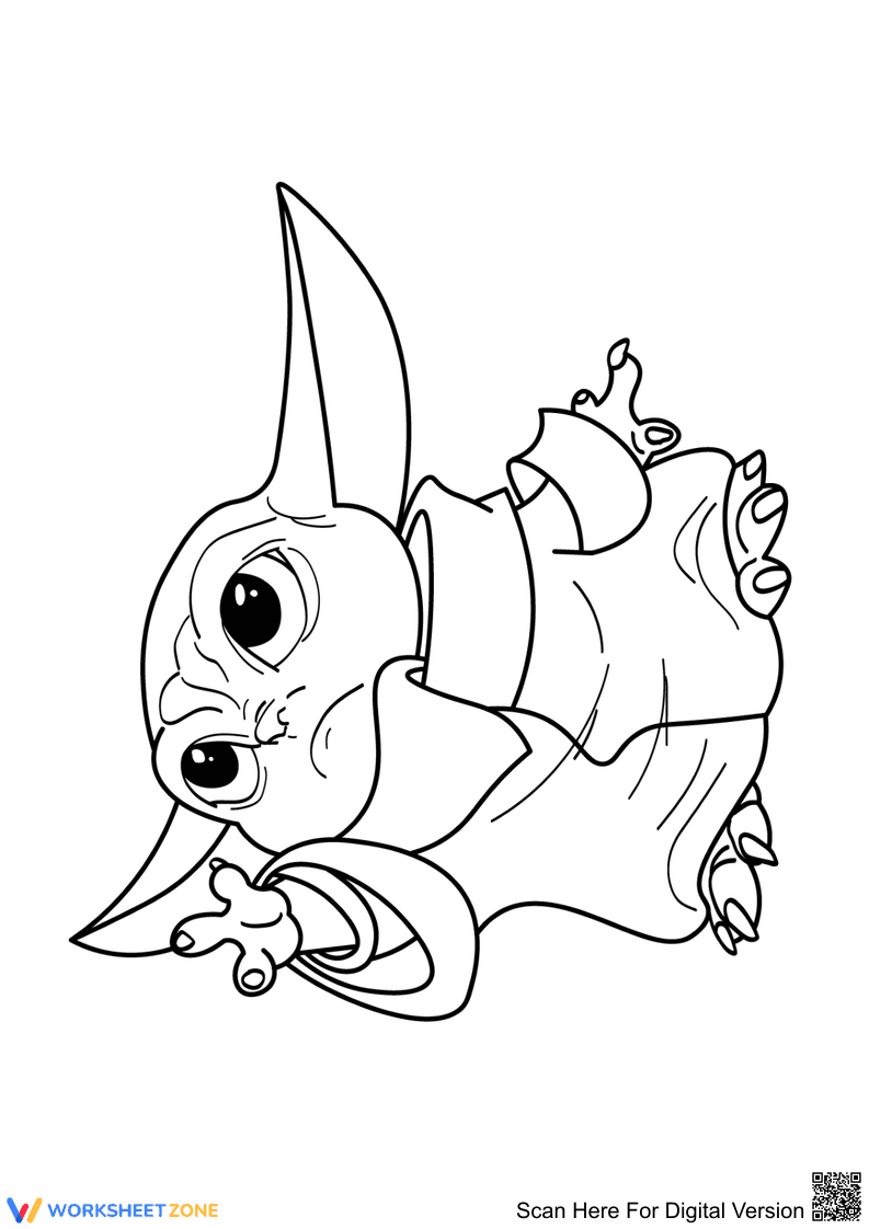 Adorable Baby Yoda Printable Worksheet - Page 1