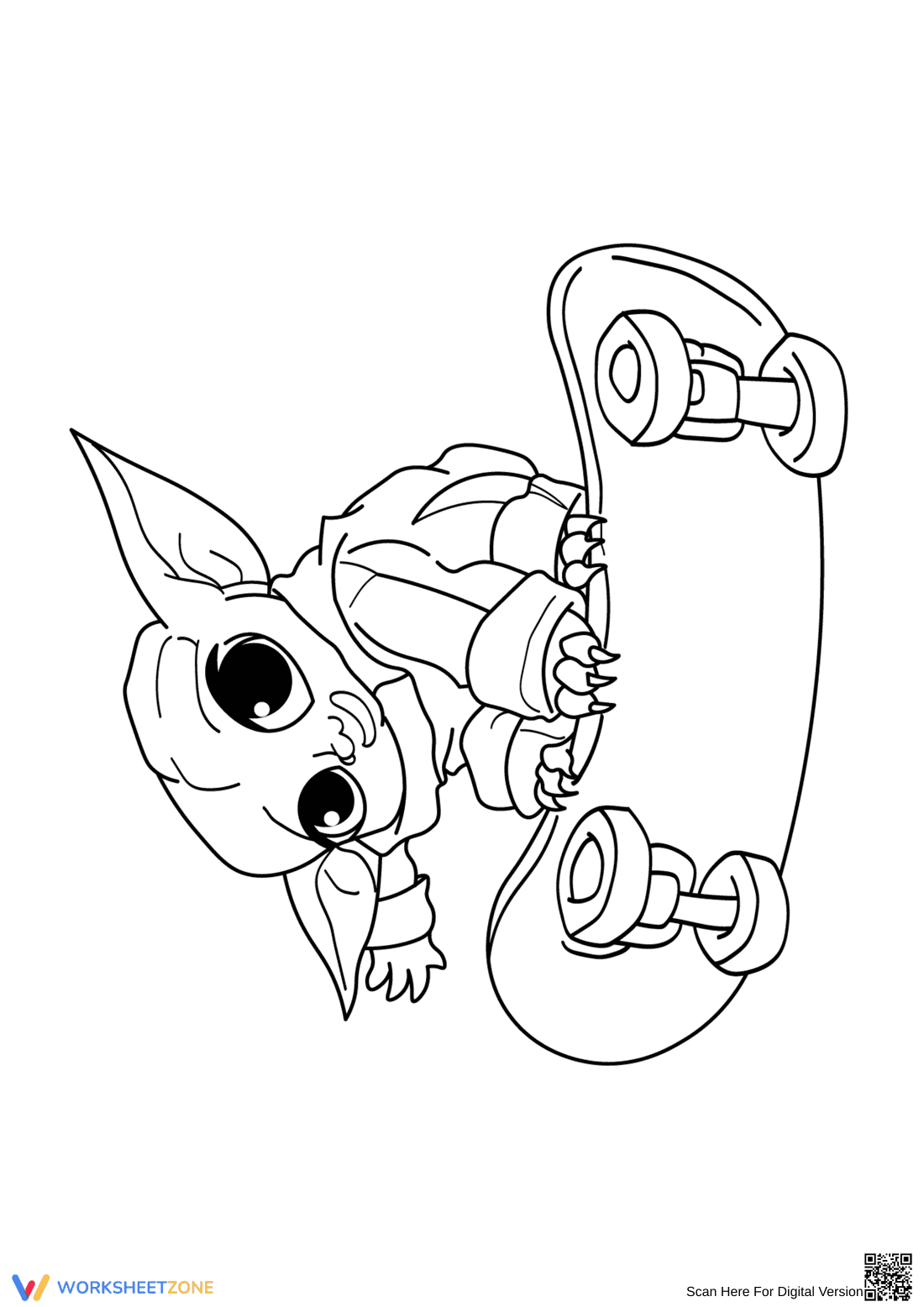 Baby Yoda and Skateboard Activity Sheet - Page 1