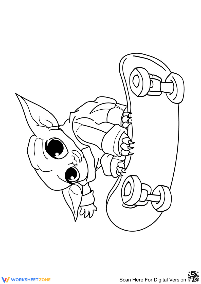 Baby Yoda and Skateboard Activity Sheet - Page 1