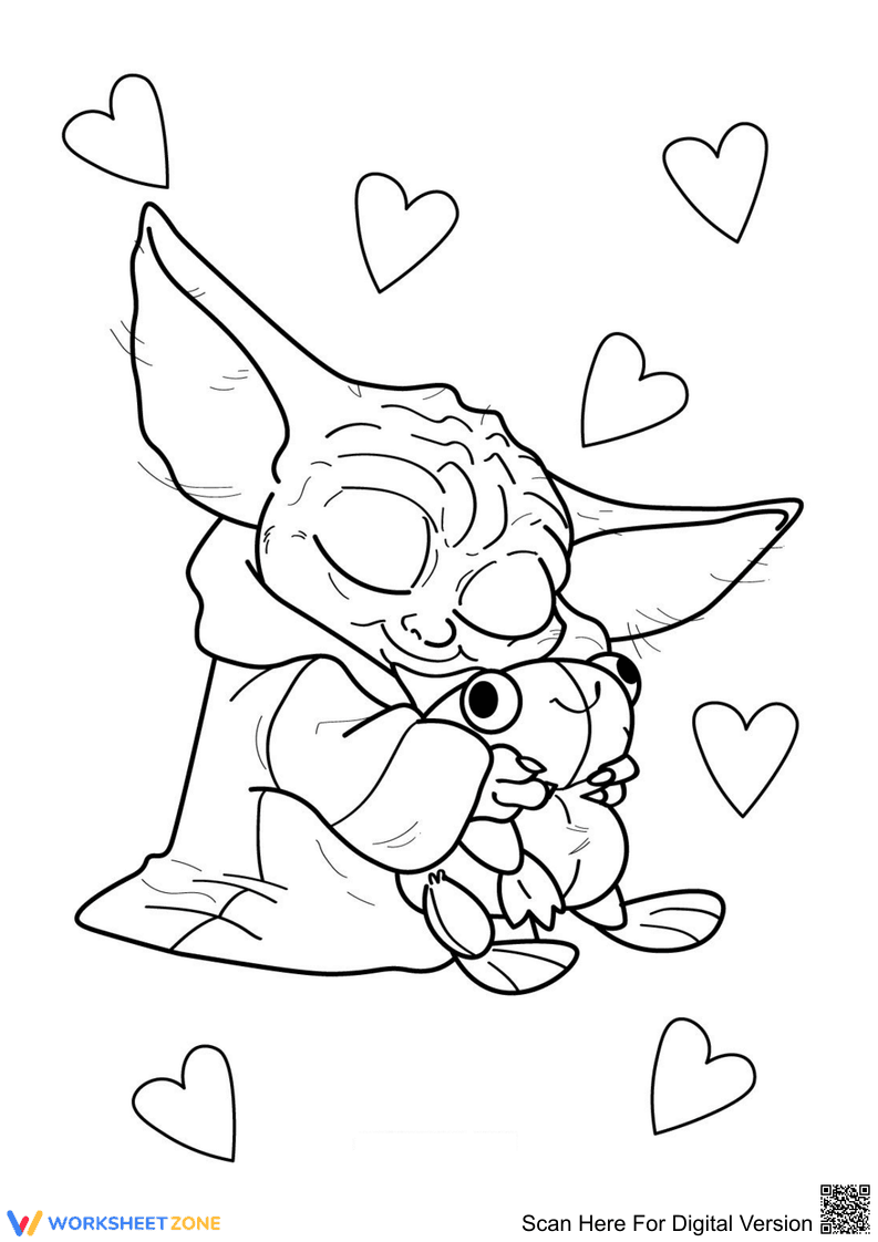 Baby Yoda and Frog Creative Worksheet - Page 1