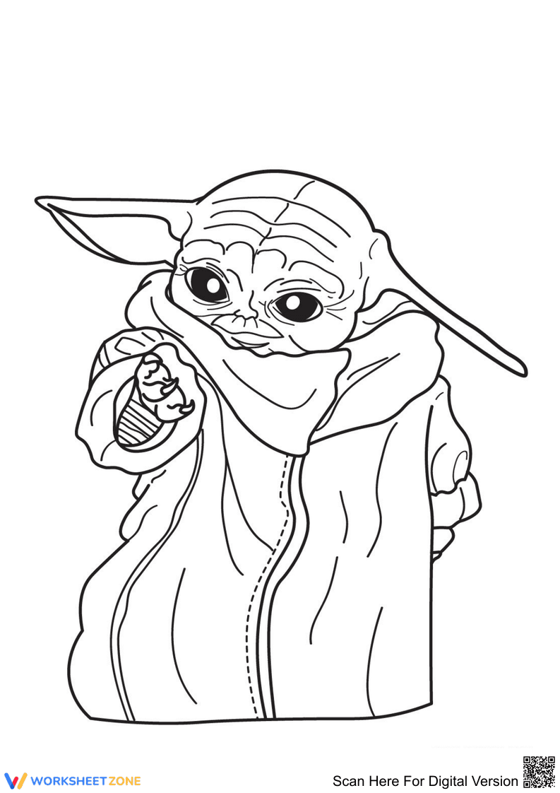 Cool Baby Yoda Coloring Page for Kids - Page 1